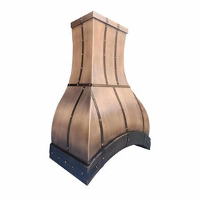 Fobest Antique Copper Range Hood with Bottom Arch Shape FCP-119-Copper Range Hood-Fobest