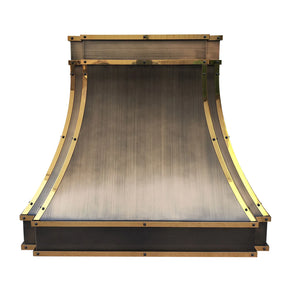 Fobest Antique Copper Range Hood with Brass Straps FCP-220-Copper Range Hood-Fobest