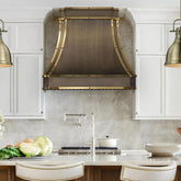Fobest Antique Copper Range Hood with Brass Straps FCP-220-Copper Range Hood-Fobest