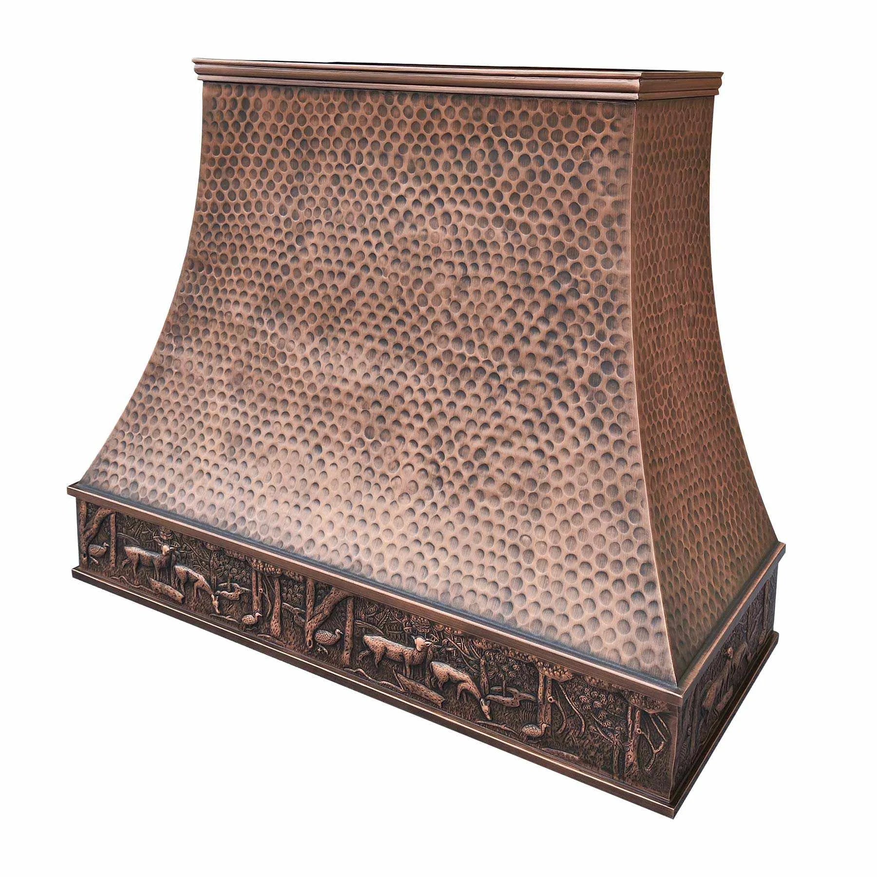 Fobest Antique Copper Range Hood with Deer Apron Design FCP-186-Copper Range Hood-Fobest
