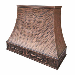 Fobest Antique Copper Range Hood with Deer Apron Design FCP-186-Copper Range Hood-Fobest