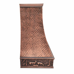 Fobest Antique Copper Range Hood with Deer Apron Design FCP-186-Copper Range Hood-Fobest