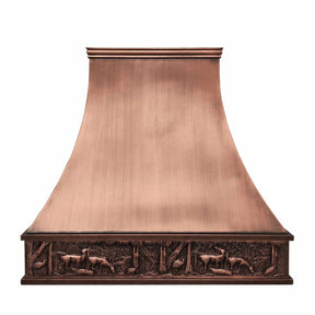 Fobest Antique Copper Range Hood with Deer Apron Design FCP-186-Copper Range Hood-Fobest