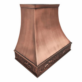 Fobest Antique Copper Range Hood with Deer Apron Design FCP-186-Copper Range Hood-Fobest