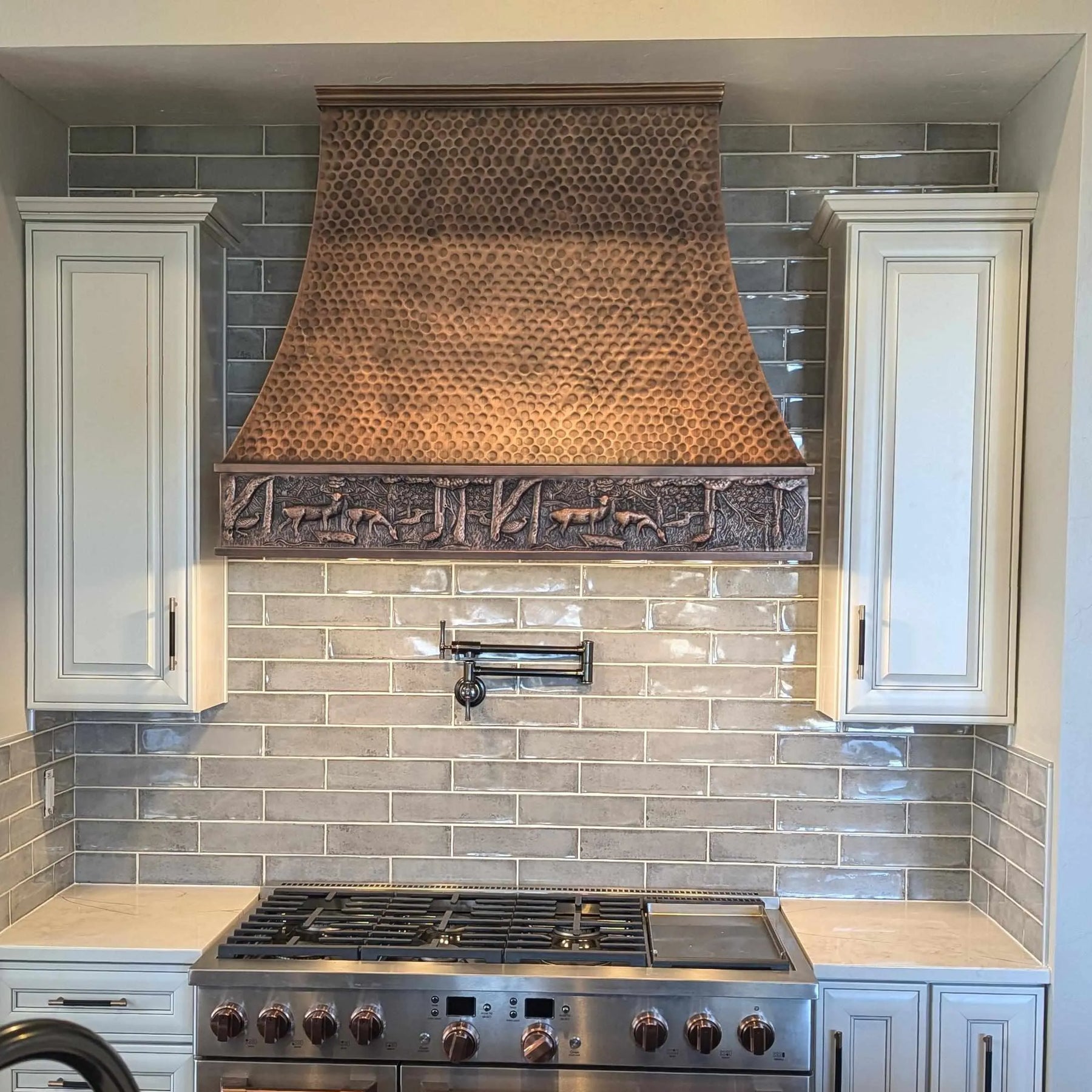 Fobest Antique Copper Range Hood with Deer Apron Design FCP-186-Copper Range Hood-Fobest