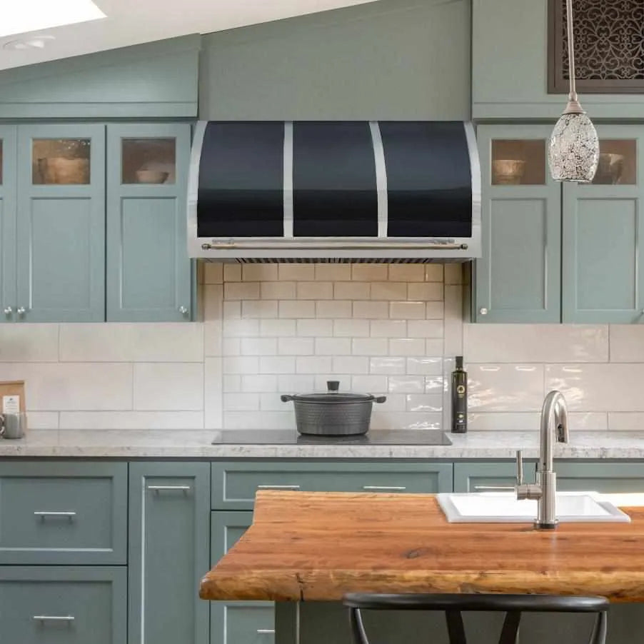 Fobest Barrel Stainless Steel Range Hood Black Finish FSS-186-Stainless Steel Range Hood-Fobest