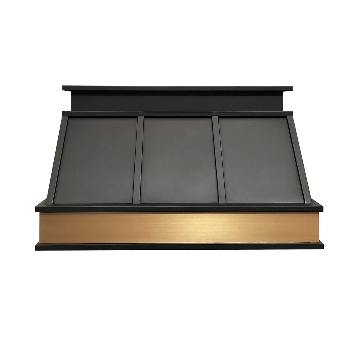 Fobest Black Box Range Hood with Brushed Brass Base FSS-399-Stainless Steel Range Hood-Fobest