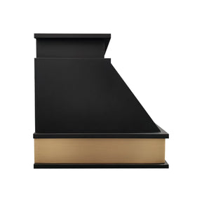 Fobest Black Box Range Hood with Brushed Brass Base FSS-399-Stainless Steel Range Hood-Fobest