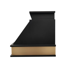Fobest Black Box Range Hood with Brushed Brass Base FSS-399-Stainless Steel Range Hood-Fobest