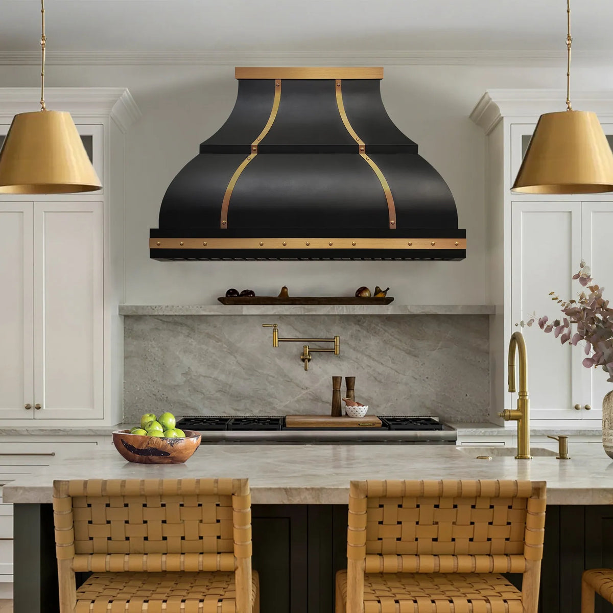 Fobest Black & Brass Custom Range Hood FSS-453