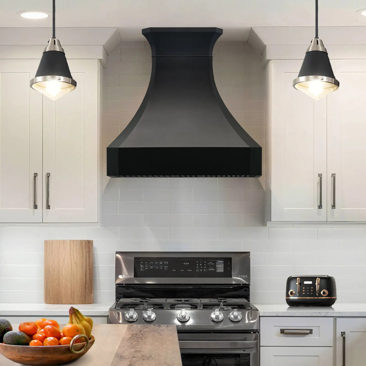 Fobest Black Custom Range Hood Stainless Steel Finish FSS-457