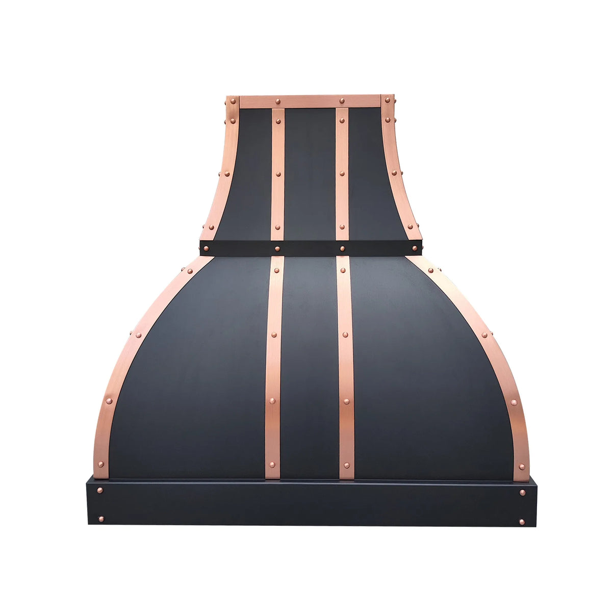 Fobest Black Exhaust Hood with Copper Straps FSS-367-Stainless Steel Range Hood-Fobest