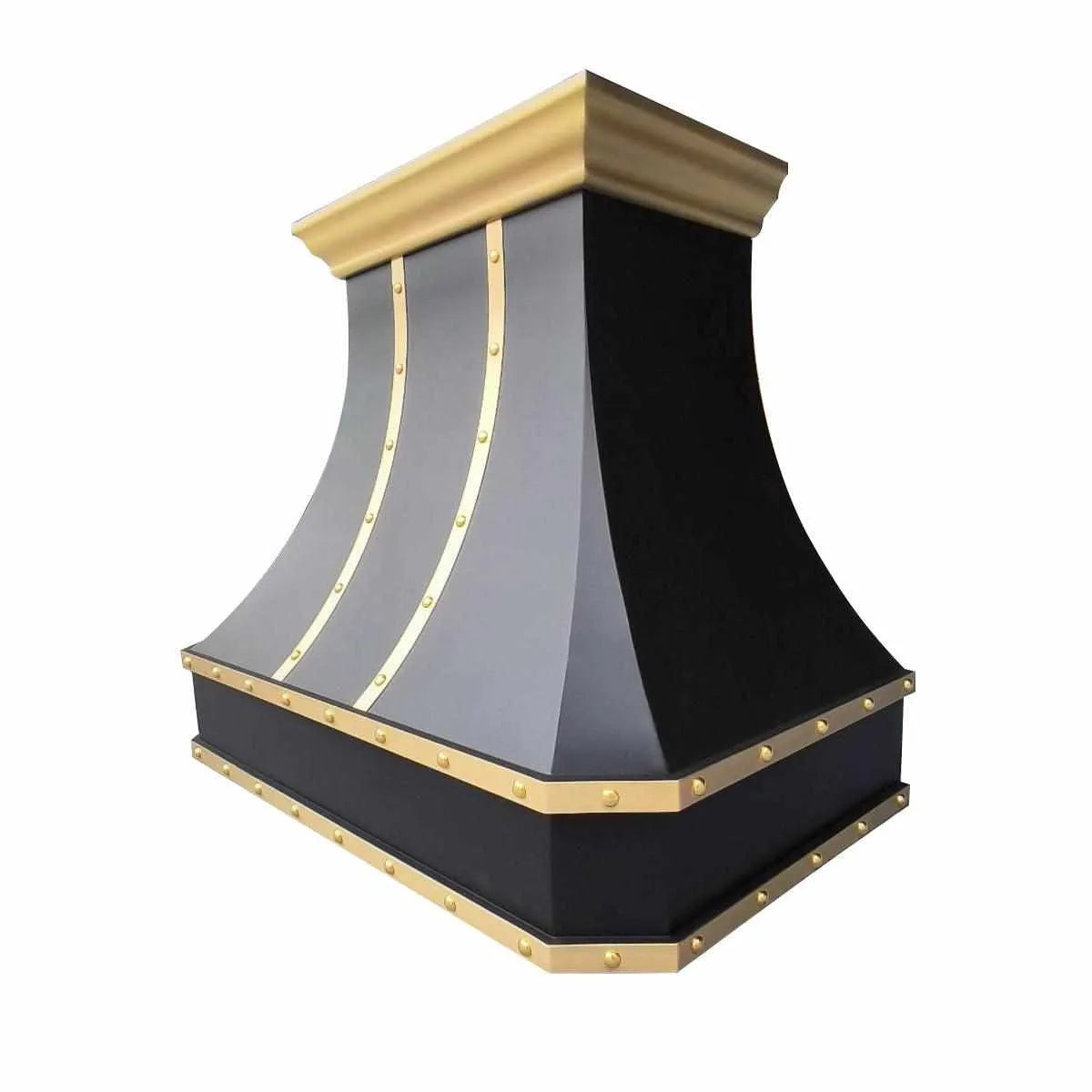 Fobest Black Kitchen Hood Stainless Steel with Brass Crown FSS-234-Stainless Steel Range Hood-Fobest