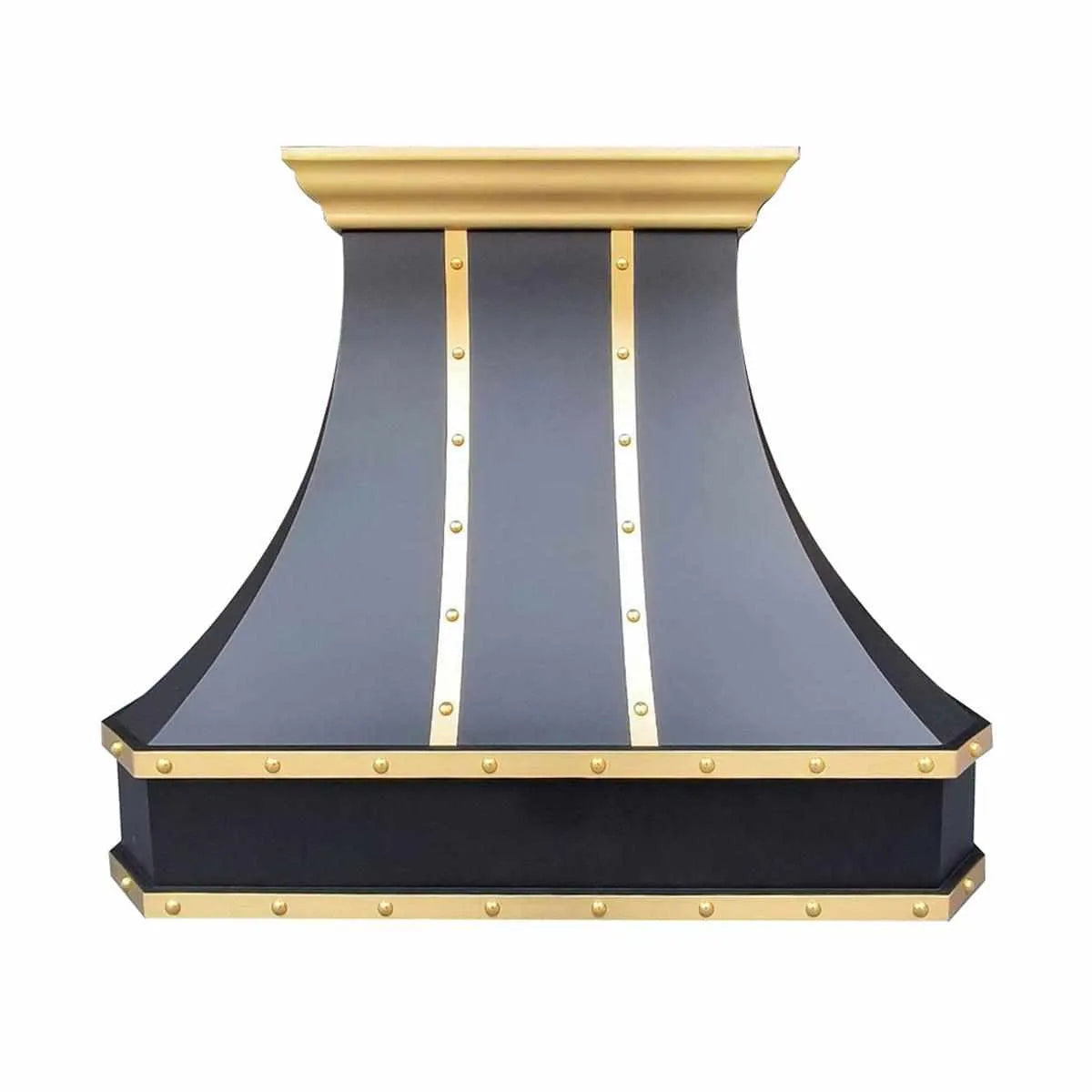 Fobest Black Kitchen Hood Stainless Steel with Brass Crown FSS-234-Stainless Steel Range Hood-Fobest