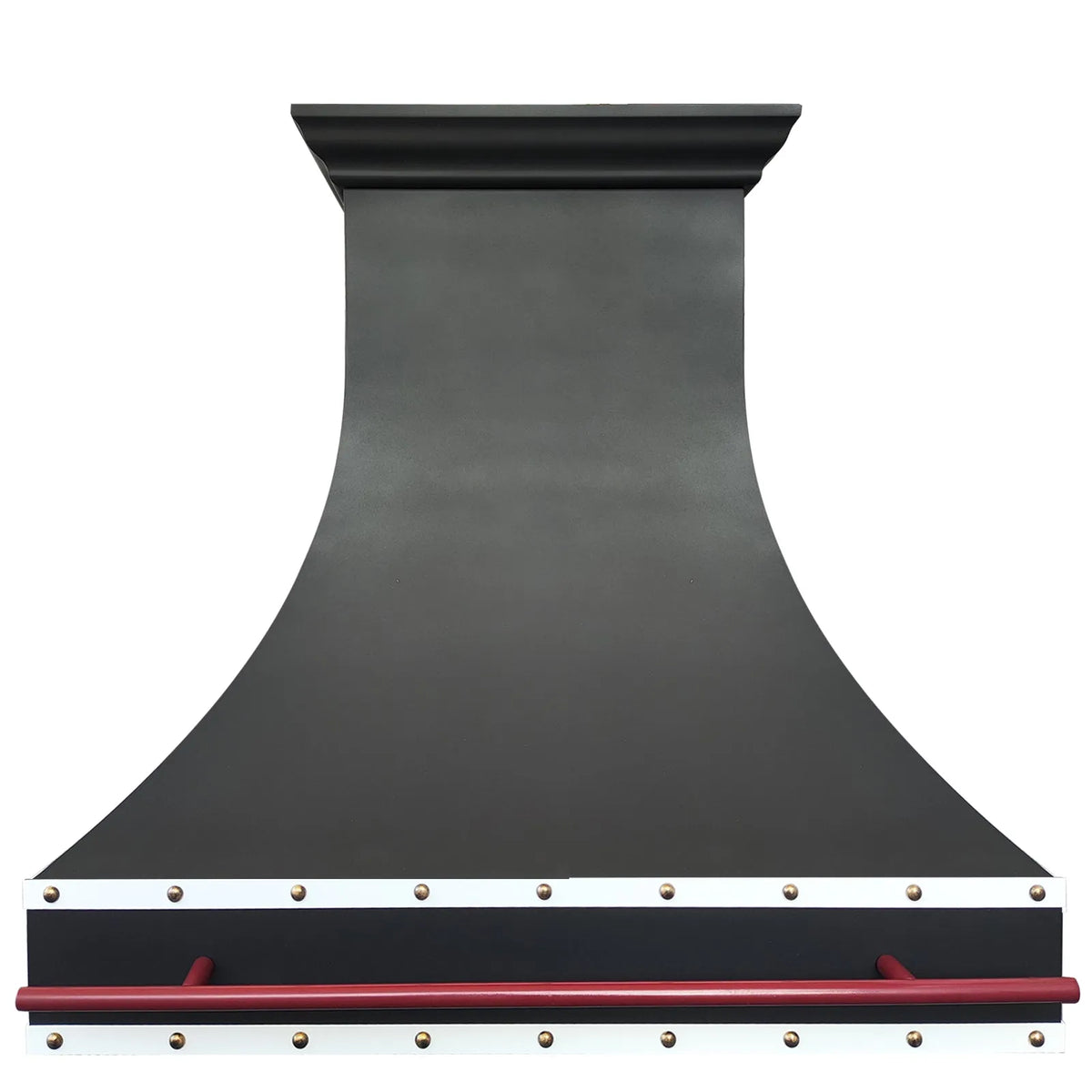Fobest Black Kitchen Vent Hood with Red Pot Rail FSS-412-Stainless Steel Range Hood-Fobest