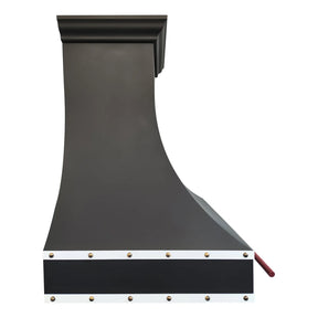 Fobest Black Kitchen Vent Hood with Red Pot Rail FSS-412-Stainless Steel Range Hood-Fobest