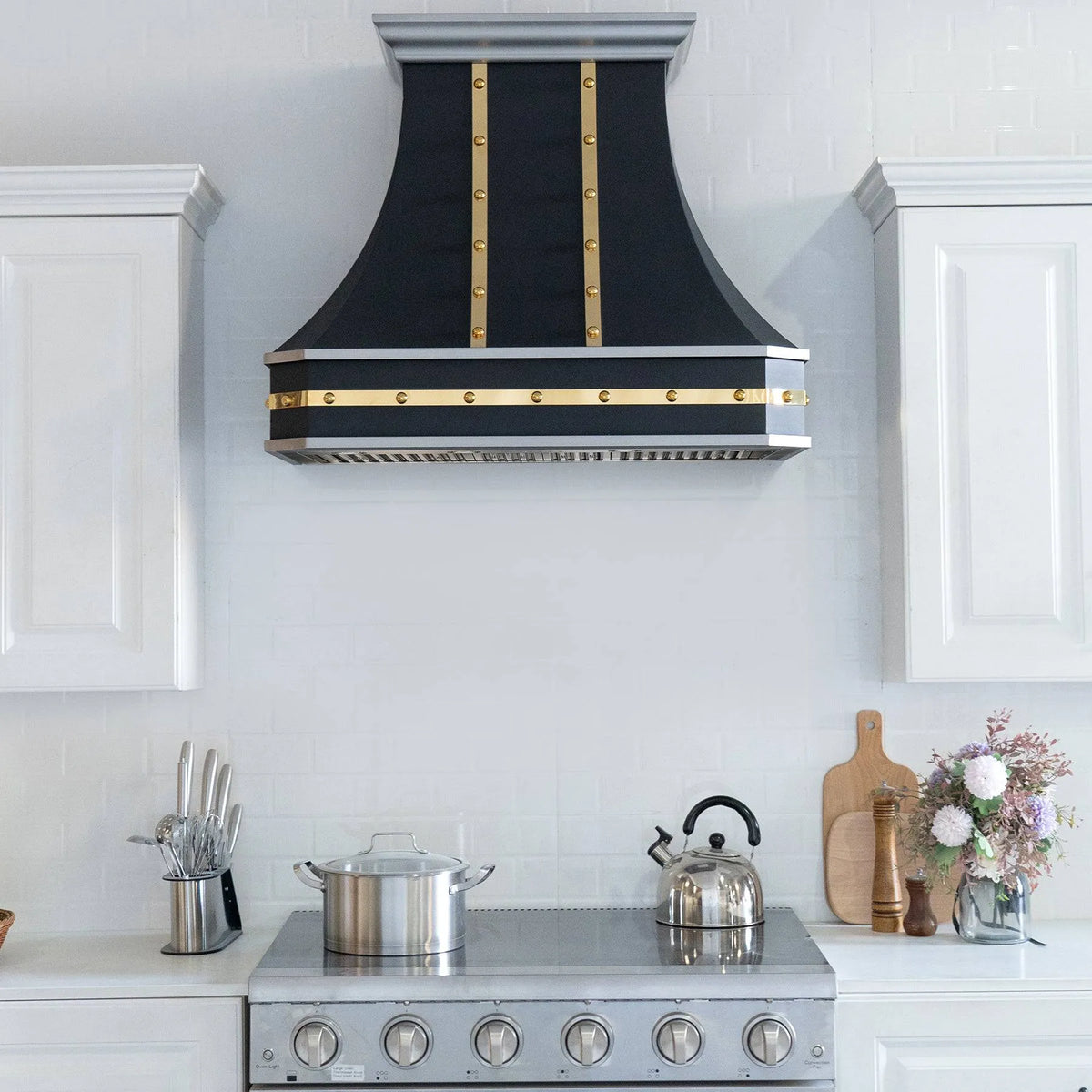 Fobest Black Stainless Steel Custom Hood with Curved Shape FSS-114-Stainless Steel Range Hood-Fobest