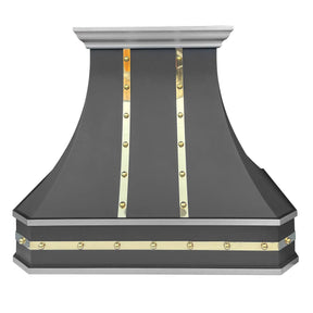 Fobest Black Stainless Steel Custom Hood with Curved Shape FSS-114-Stainless Steel Range Hood-Fobest