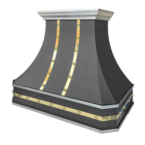 Fobest Black Stainless Steel Custom Hood with Curved Shape FSS-114-Stainless Steel Range Hood-Fobest