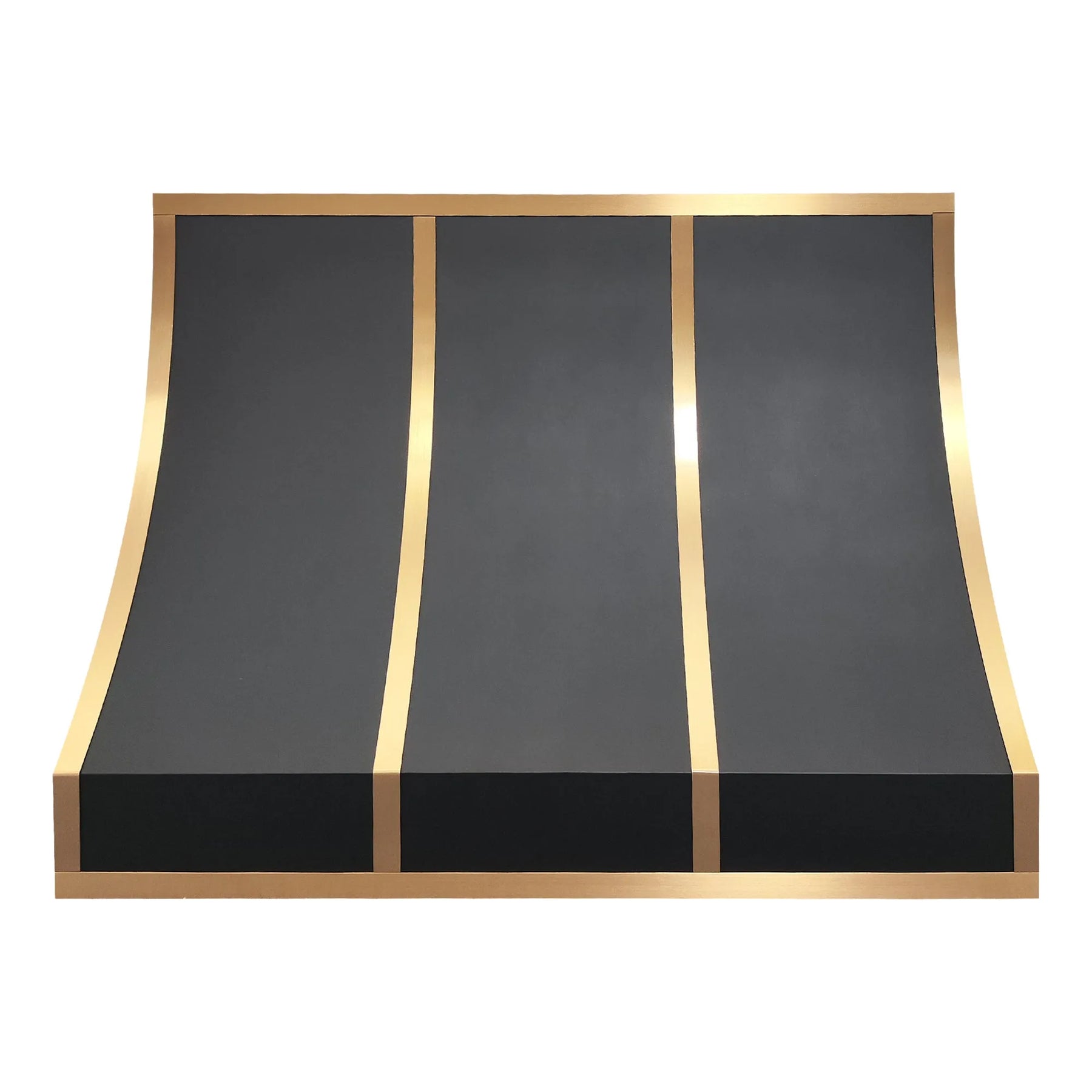 Fobest Black Stainless Steel Custom Stove Hood with Brass Decor FSS-459