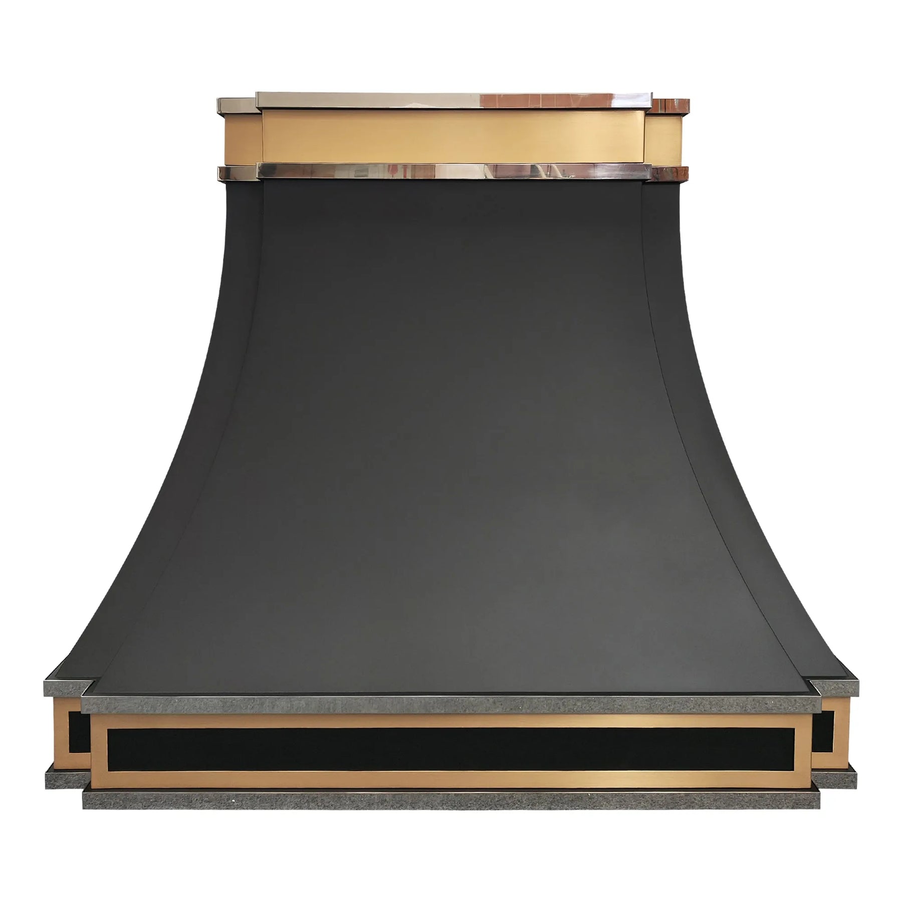 Fobest Black Stainless Steel Kitchen Hood with Brass Top FSS-229