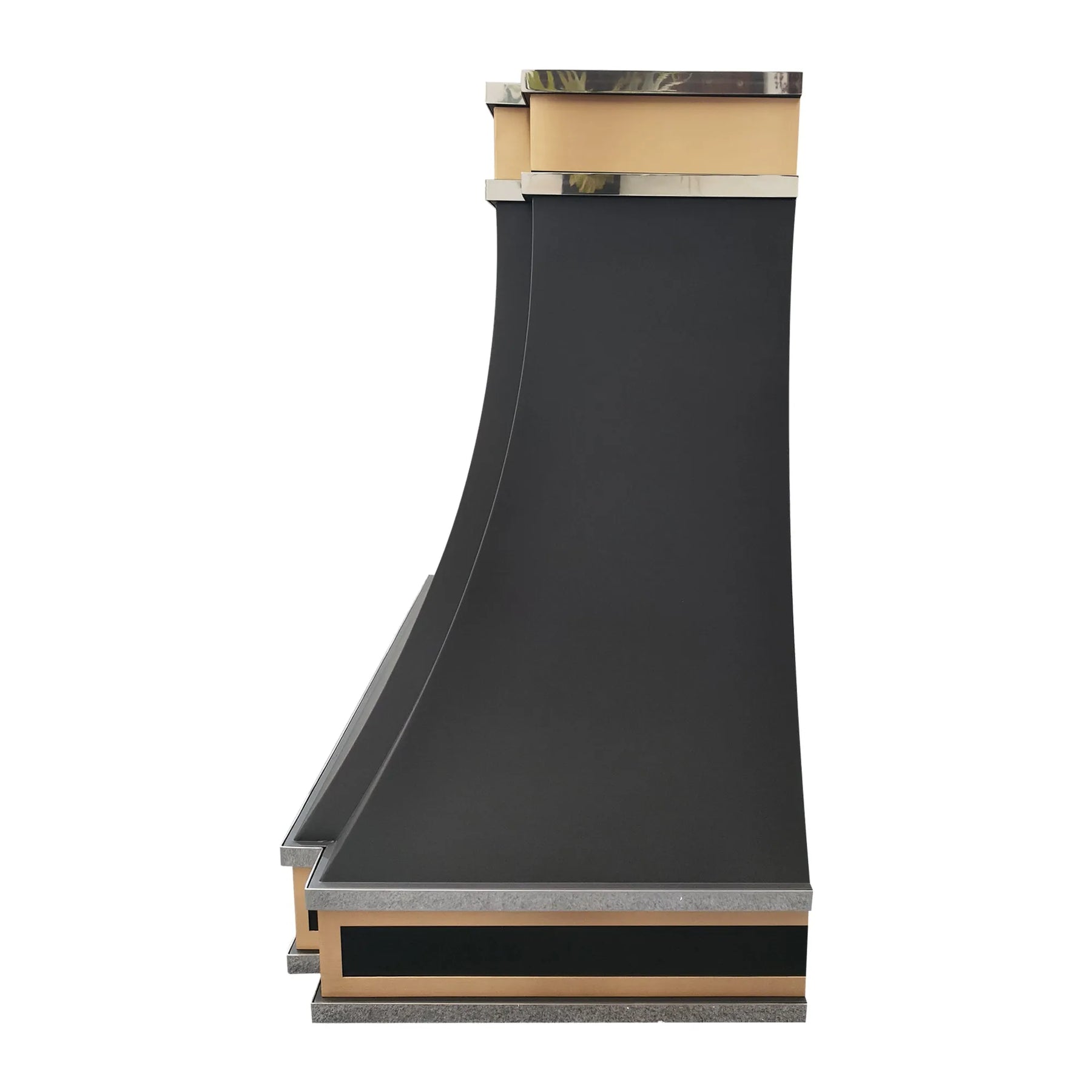 Fobest Black Stainless Steel Kitchen Hood with Brass Top FSS-229