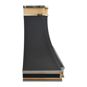 Fobest Black Stainless Steel Kitchen Hood with Brass Top FSS-229