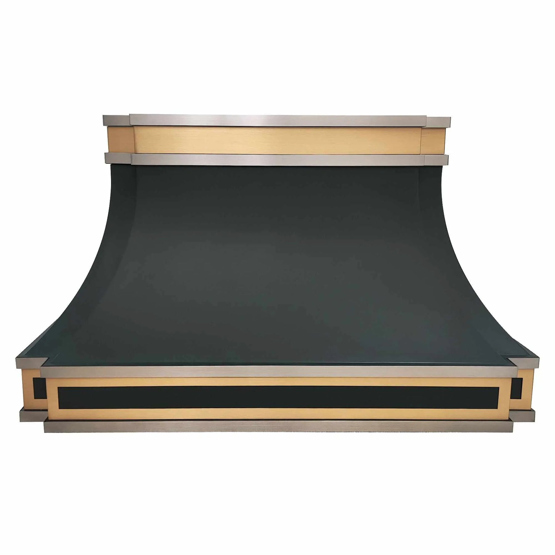 Fobest Black Stainless Steel Kitchen Hood with Brass Top FSS-229-Stainless Steel Range Hood-Fobest