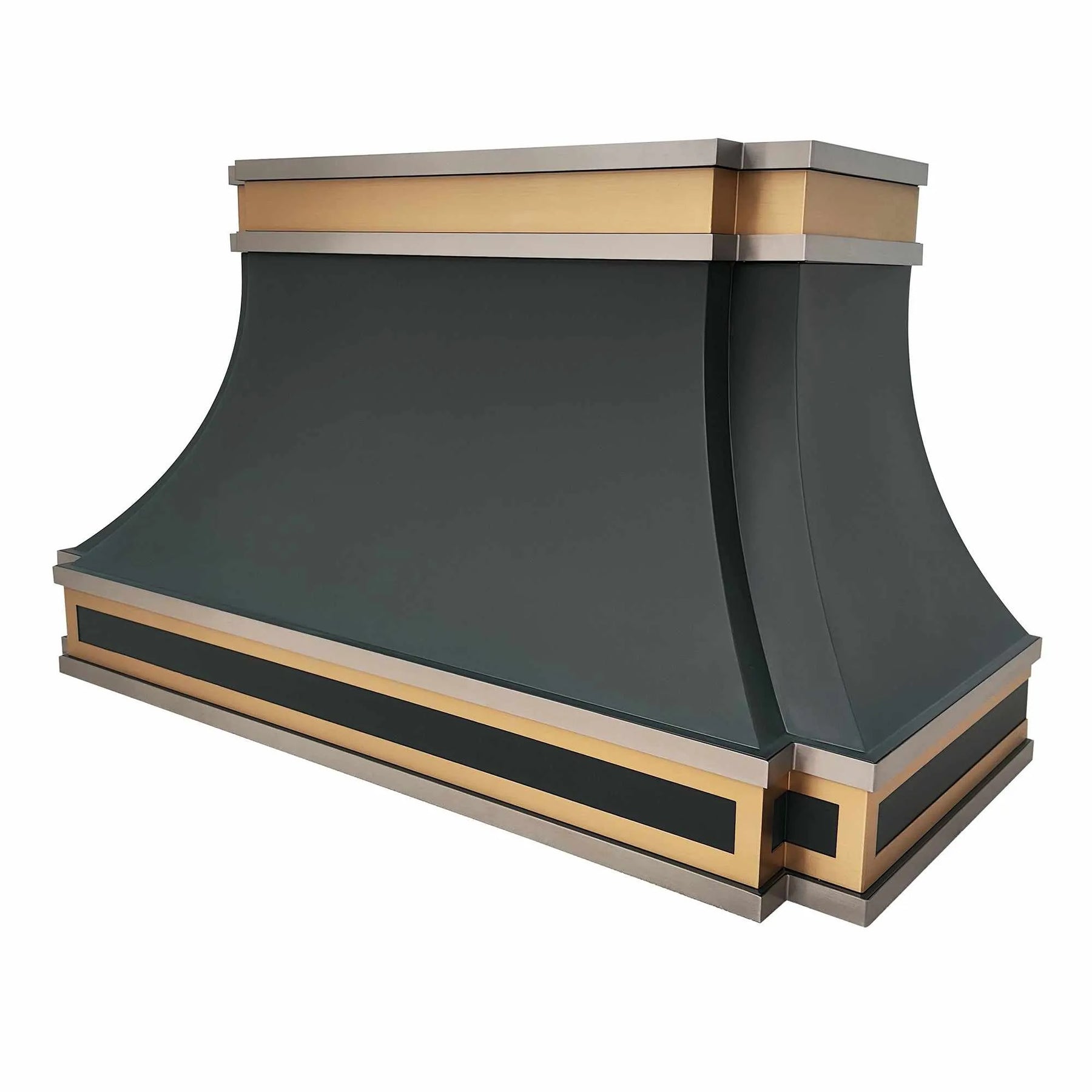 Fobest Black Stainless Steel Kitchen Hood with Brass Top FSS-229-Stainless Steel Range Hood-Fobest