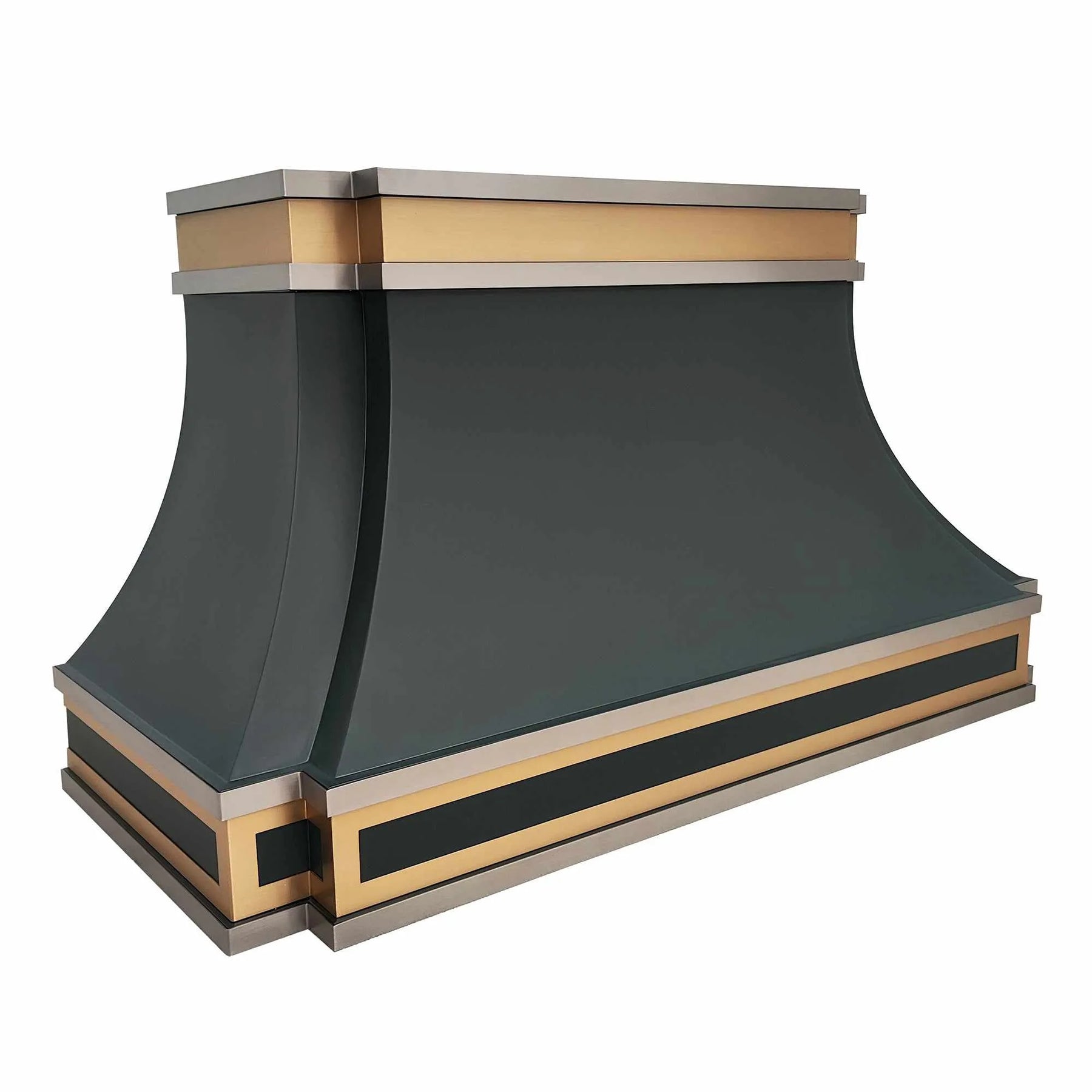 Fobest Black Stainless Steel Kitchen Hood with Brass Top FSS-229-Stainless Steel Range Hood-Fobest