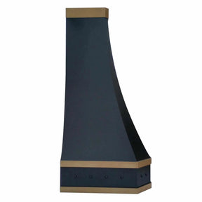 Fobest Black Stainless Steel Range Hood With Brass Straps FSS-33-Stainless Steel Range Hood-Fobest