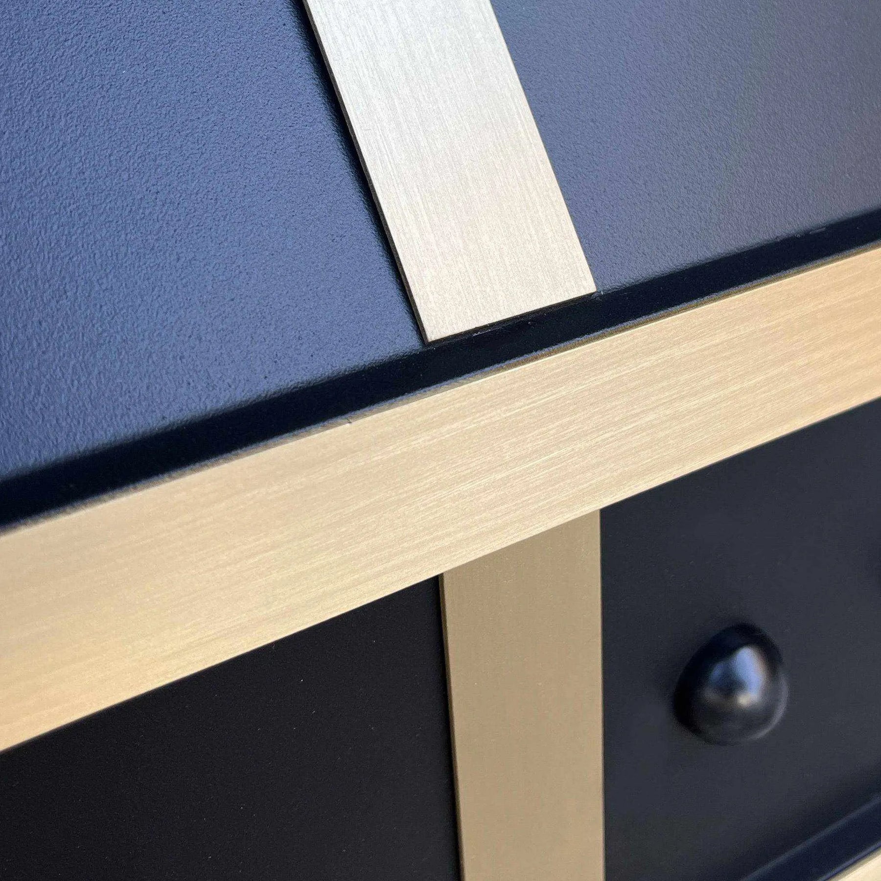Fobest Black Stainless Steel Range Hood With Brass Straps FSS-33-Stainless Steel Range Hood-Fobest