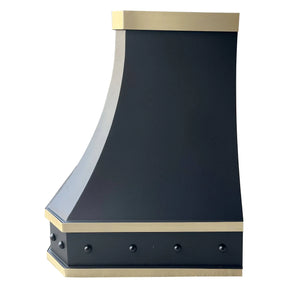 Fobest Black Stainless Steel Range Hood With Brass Straps FSS-33-Stainless Steel Range Hood-Fobest