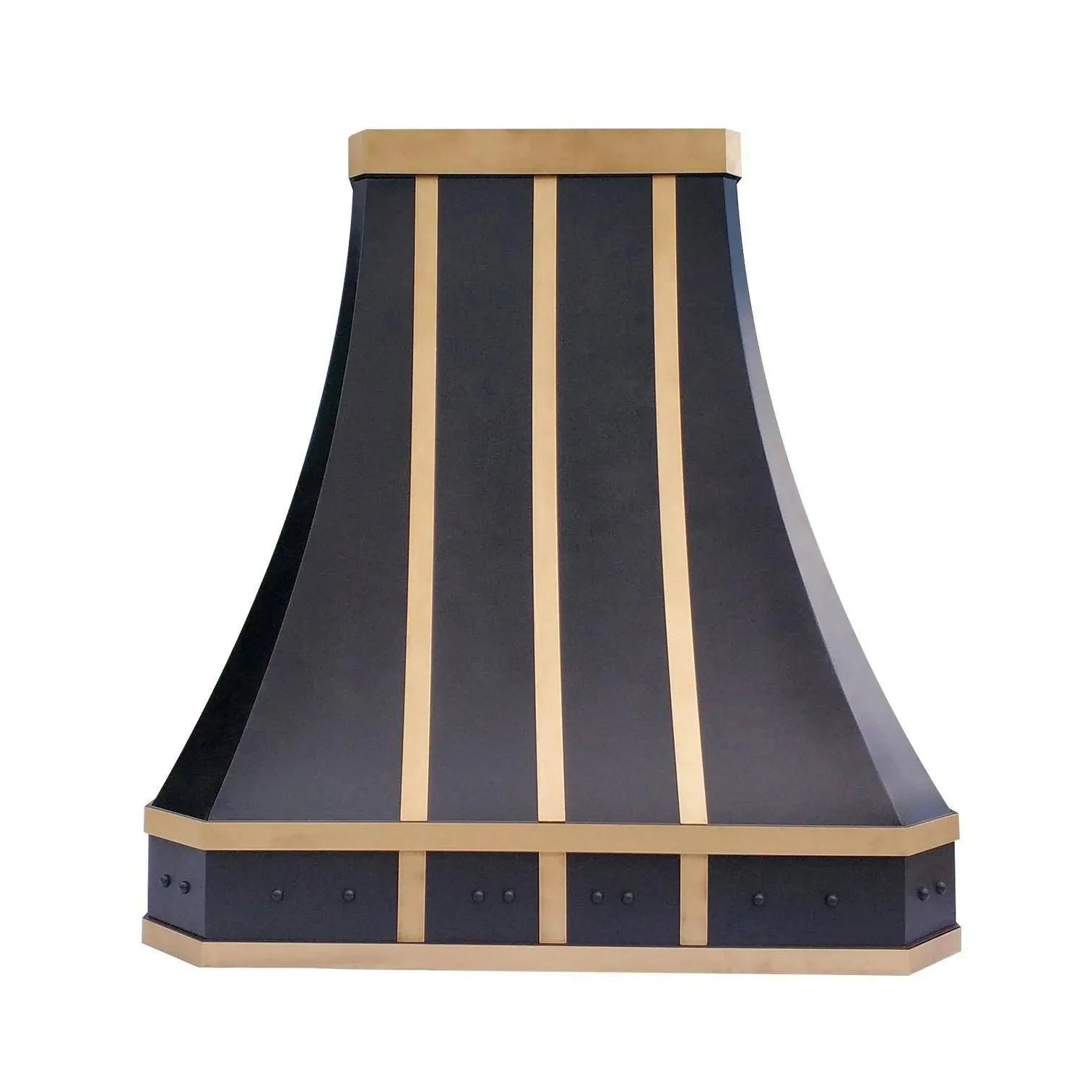 Fobest Black Stainless Steel Range Hood With Brass Straps FSS-33-Stainless Steel Range Hood-Fobest