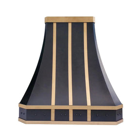 Fobest Black Stainless Steel Range Hood With Brass Straps FSS-33-Stainless Steel Range Hood-Fobest