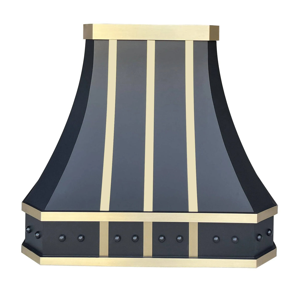 Fobest Black Stainless Steel Range Hood With Brass Straps FSS-33-Stainless Steel Range Hood-Fobest