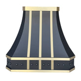 Fobest Black Stainless Steel Range Hood With Brass Straps FSS-33-Stainless Steel Range Hood-Fobest