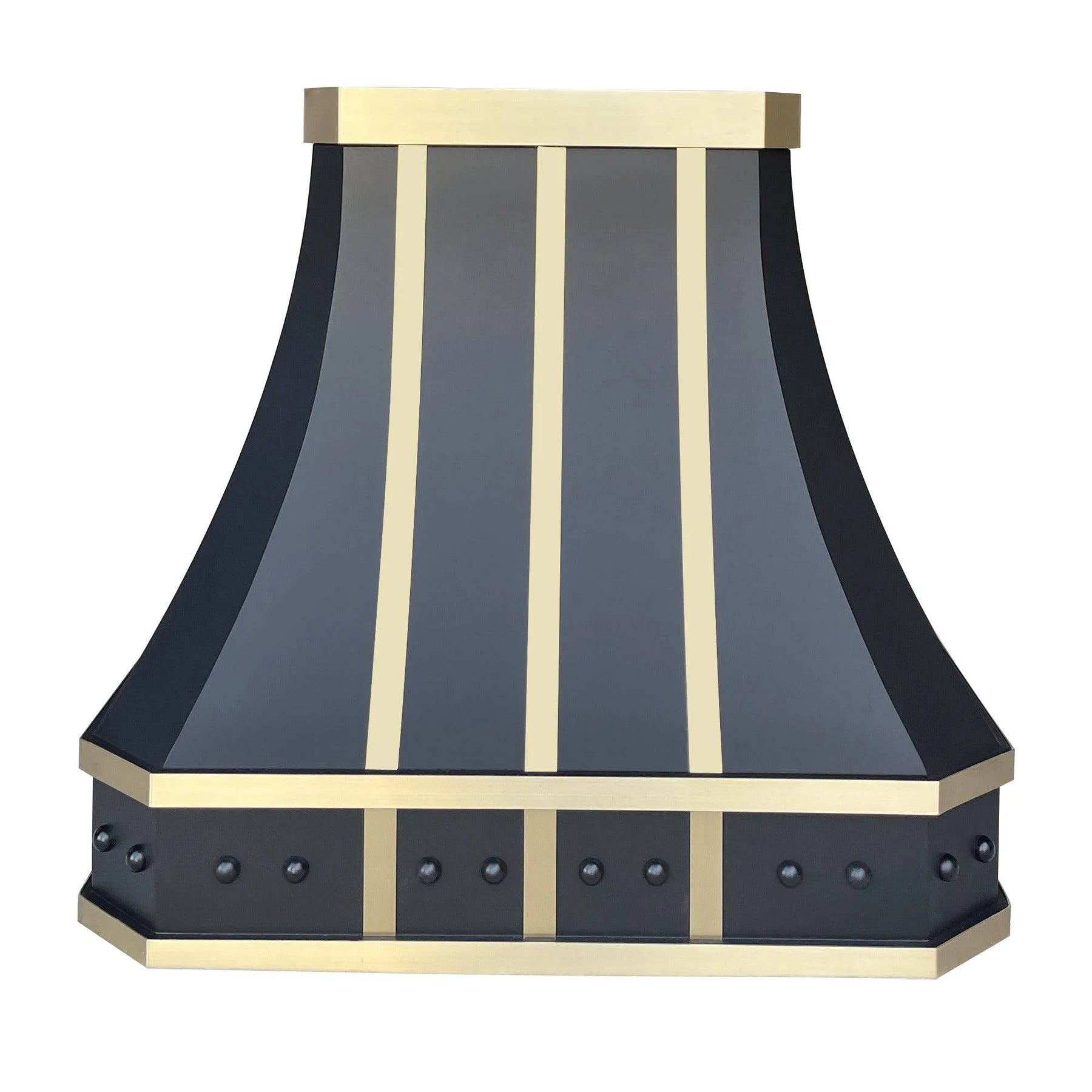 Fobest Black Stainless Steel Range Hood With Brass Straps FSS-33-Stainless Steel Range Hood-Fobest