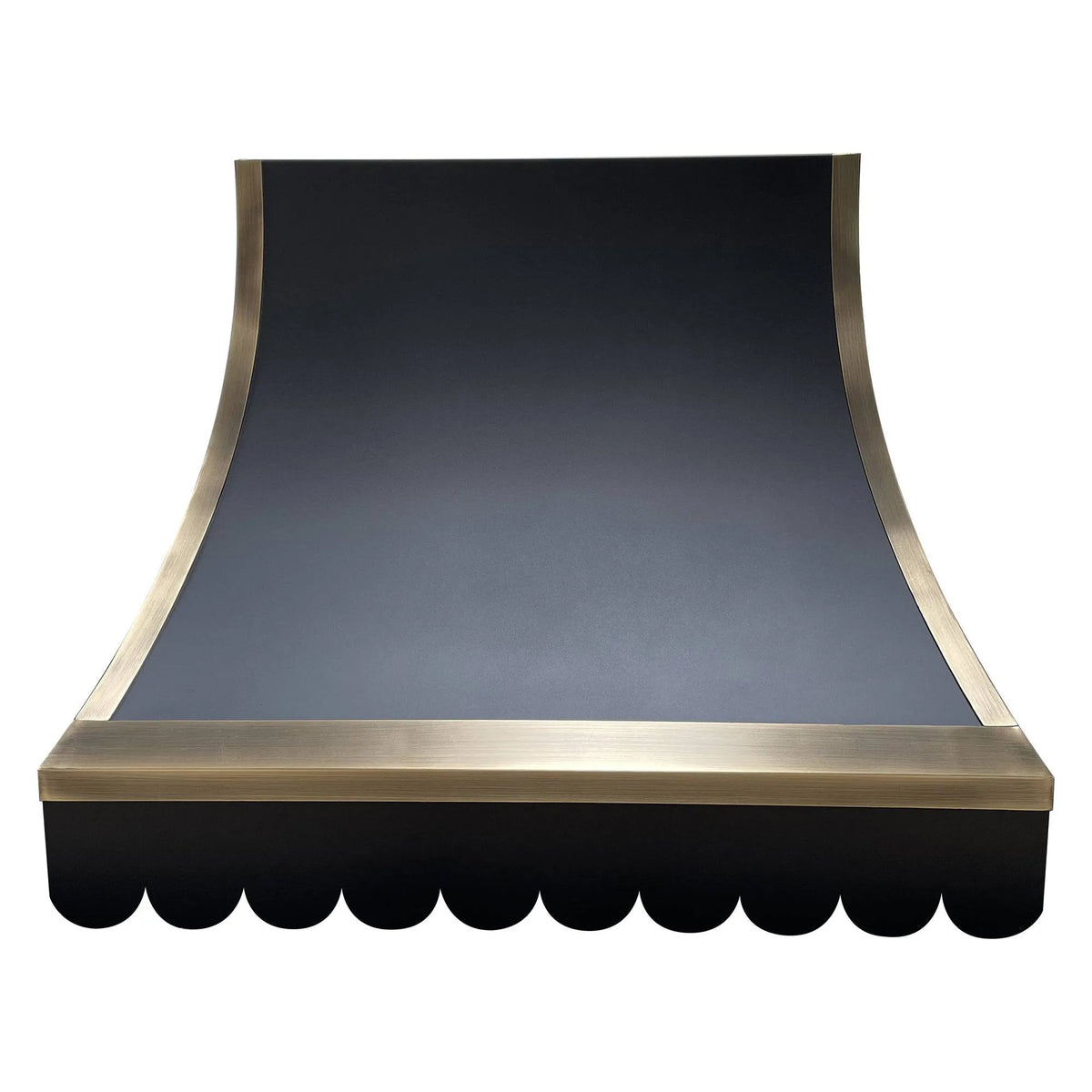 Fobest Black Stainless Steel Range Hood with Aged Brass Trim FSS-54-Stainless Steel Range Hood-Fobest