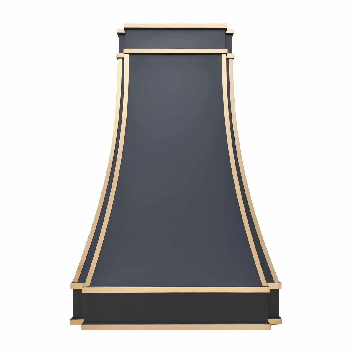 Fobest Black Stainless Steel Range Hood with Brass Accent FSS-306-Stainless Steel Range Hood-Fobest