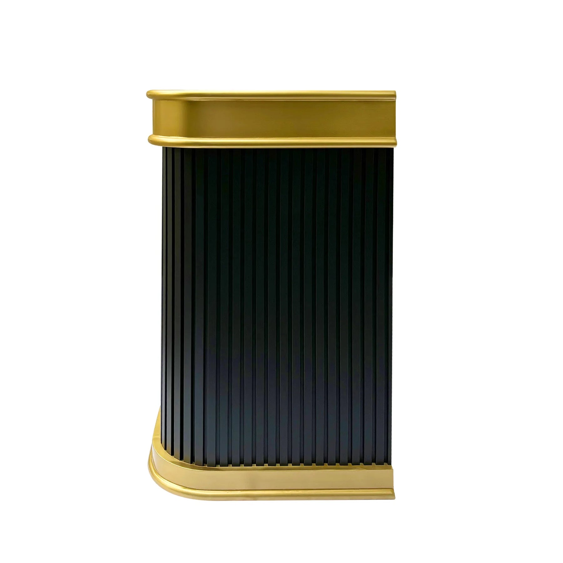 Fobest Black Stainless Steel Range Hood with Fluted Texture and Brass Trim FSS-396-Stainless Steel Range Hood-Fobest