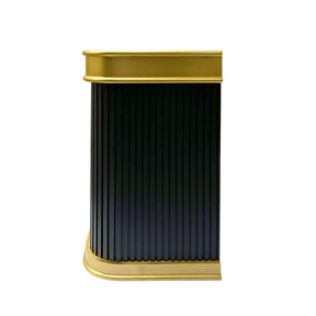 Fobest Black Stainless Steel Range Hood with Fluted Texture and Brass Trim FSS-396-Stainless Steel Range Hood-Fobest