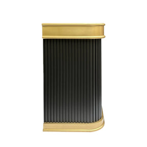 Fobest Black Stainless Steel Range Hood with Fluted Texture and Brass Trim FSS-396-Stainless Steel Range Hood-Fobest