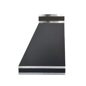Fobest Black Stainless Steel Range Hood with horizontal straps FSS-11-Stainless Steel Range Hood-Fobest
