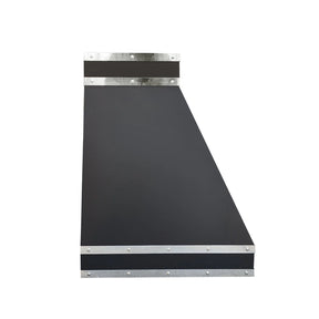 Fobest Black Stainless Steel Range Hood with horizontal straps FSS-11-Stainless Steel Range Hood-Fobest