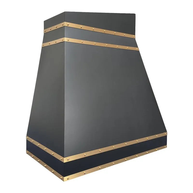 Fobest Black Stainless Steel Range Hood with horizontal straps FSS-11-Stainless Steel Range Hood-Fobest