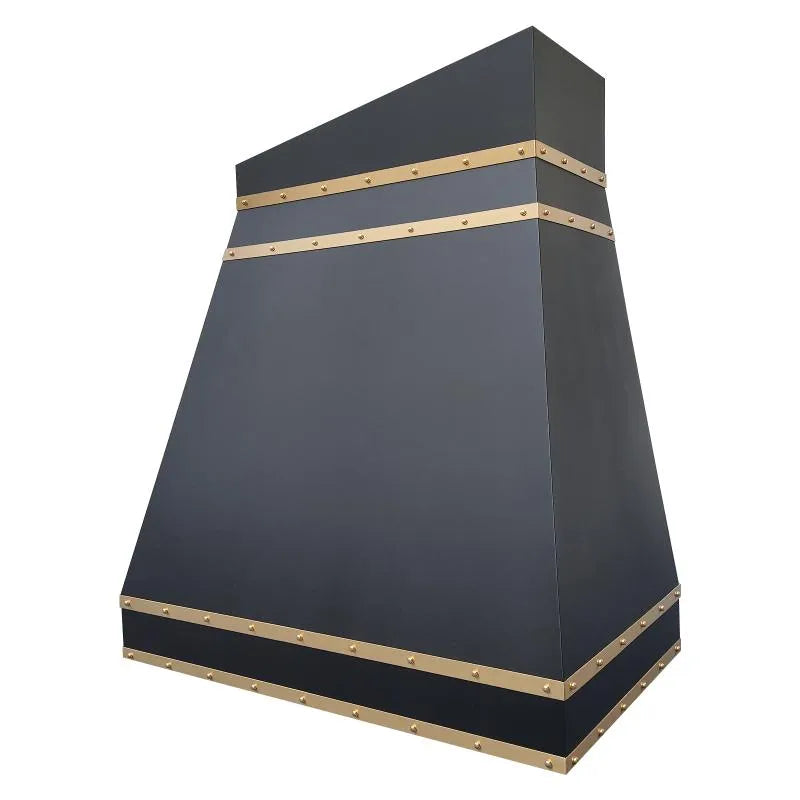 Fobest Black Stainless Steel Range Hood with horizontal straps FSS-11-Stainless Steel Range Hood-Fobest