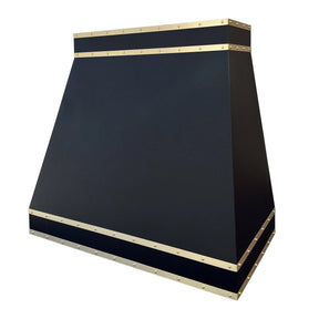 Fobest Black Stainless Steel Range Hood with horizontal straps FSS-11-Stainless Steel Range Hood-Fobest