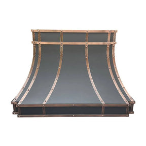 Fobest Black Stainless Steel Vent Hood with Copper Straps FSS-135-Stainless Steel Range Hood-Fobest
