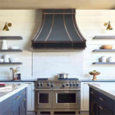 Fobest Black Stainless Steel Vent Hood with Copper Straps FSS-135-Stainless Steel Range Hood-Fobest